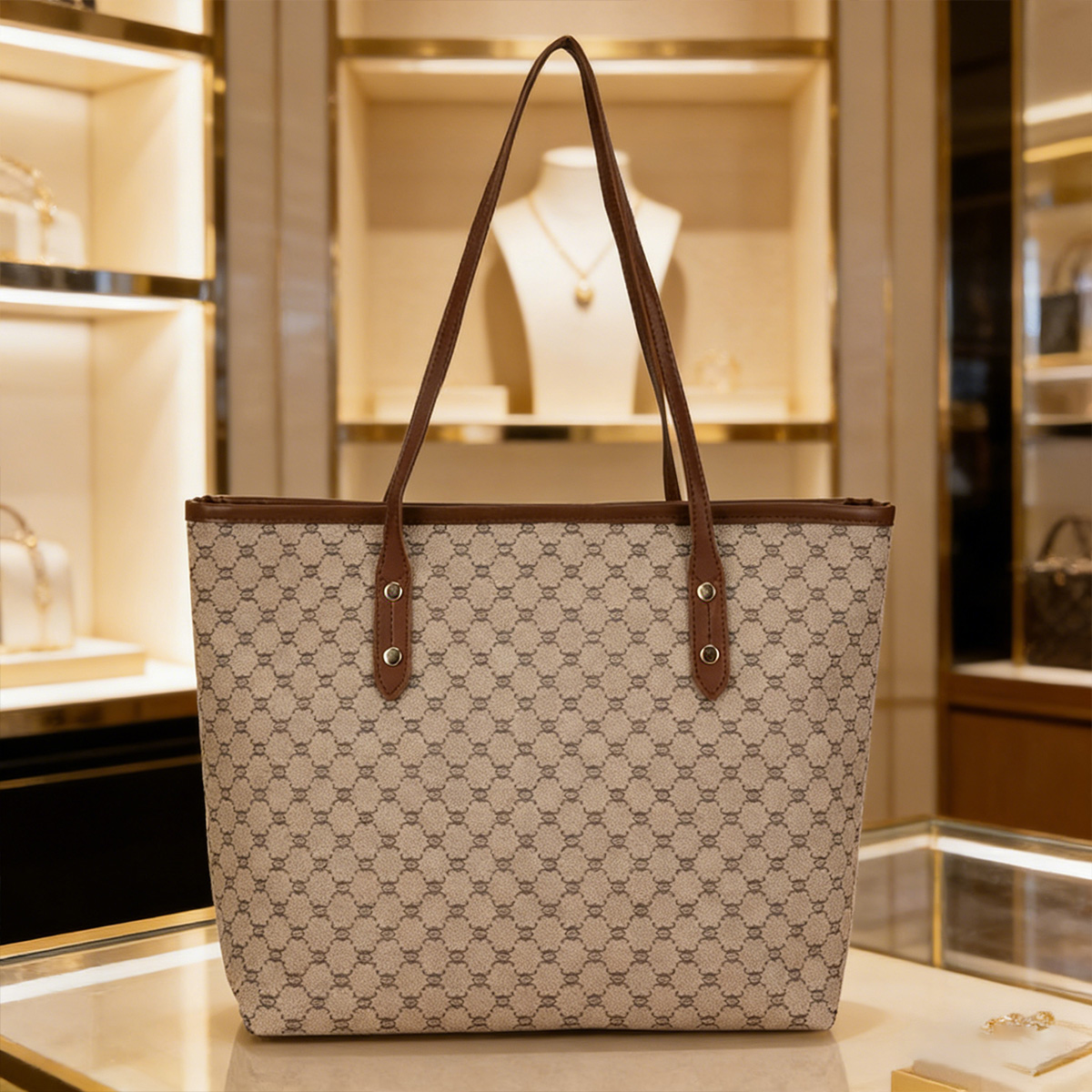 กระเป๋าโท้ทผู้หญิงสไตล์วินเทจส - Tote Bag Leather Monogram บทวิจารณ์และราคา