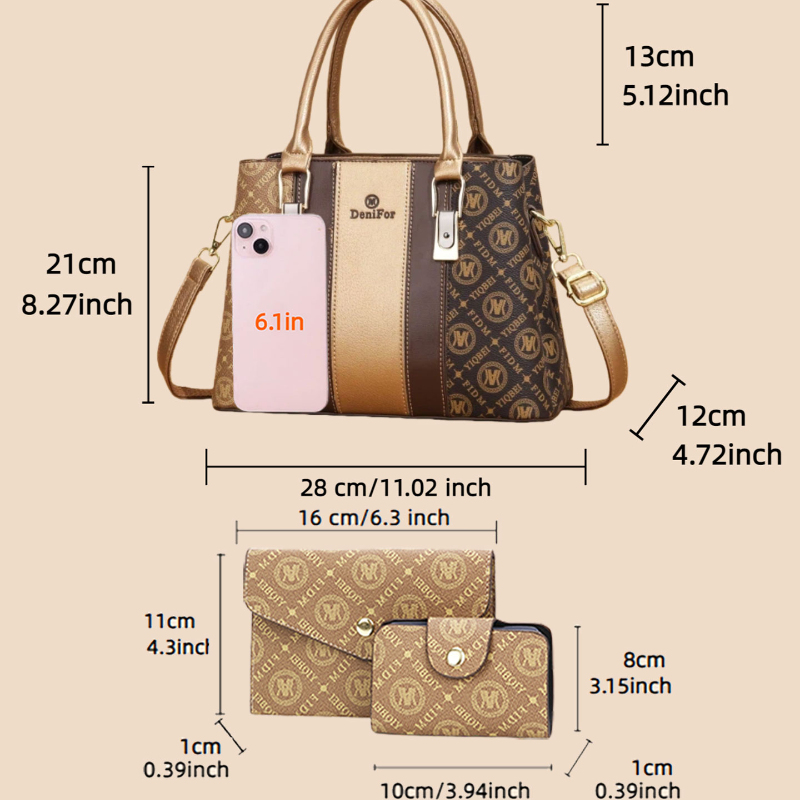 ชุดกระเป๋าถือสตรี 3 ชิ้น ดีไซน - Luxury Bags Casual บทวิจารณ์และราคา